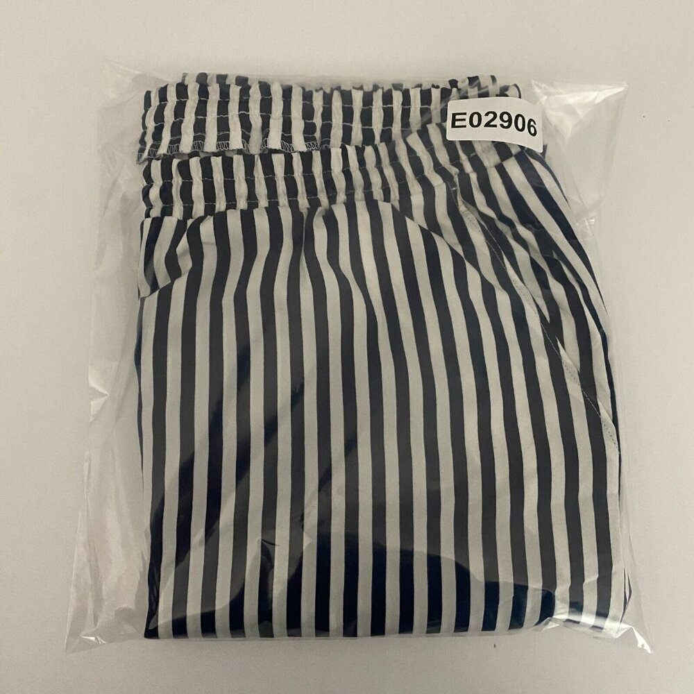 Lauren Ralph Lauren Pull On Ankle Pants Sz XL Navy Blue White Stripe Drawstring - Picture 9 of 9